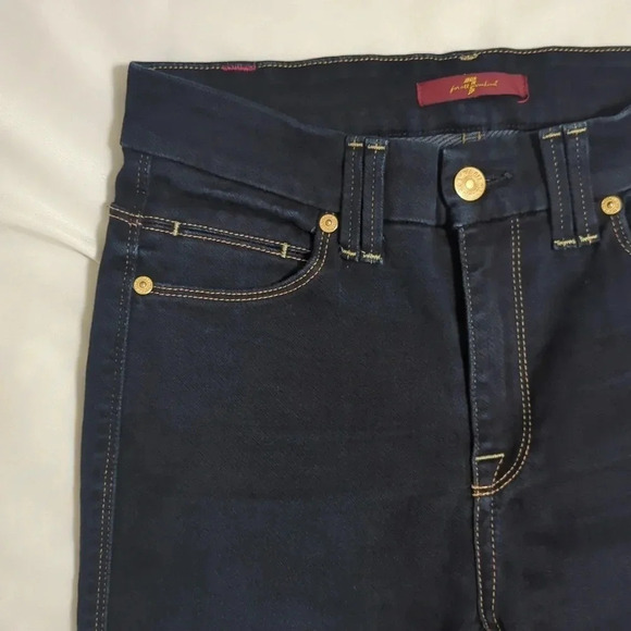 7 For All Mankind High Rise Skinny Jeans, Color Dark Wash Size 26 - Picture 3 of 14